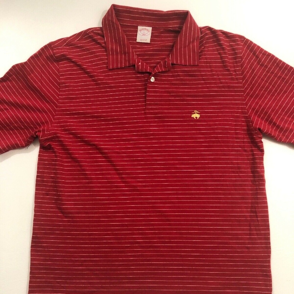 Brooks Brothers Men's Polo Shirt Red White Sz L